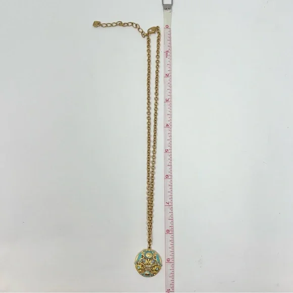 Swarovski Blue Bird Enameled Gold Plated Necklace Rhinestone Whimsical Classic